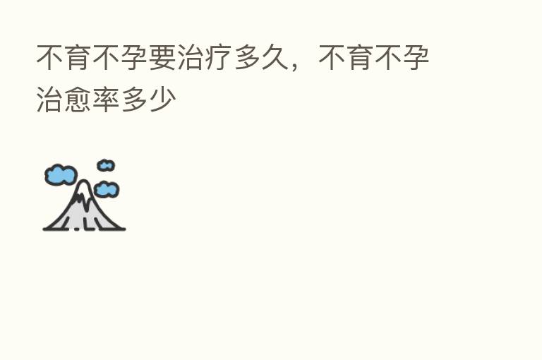 不育不孕要治疗多久,不育不孕治愈率多少