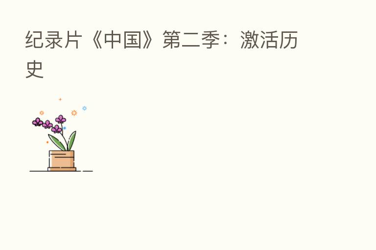 纪录片《中国》   二季：激活历史