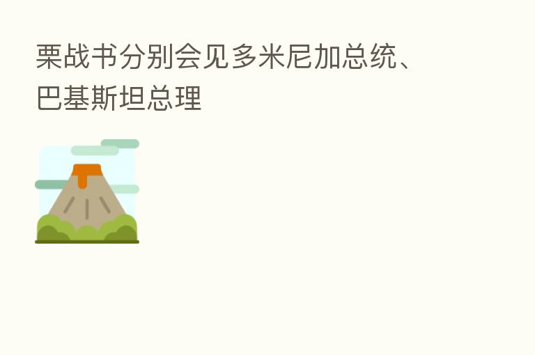 栗战书分别会见多米尼加总统、巴基斯坦总理