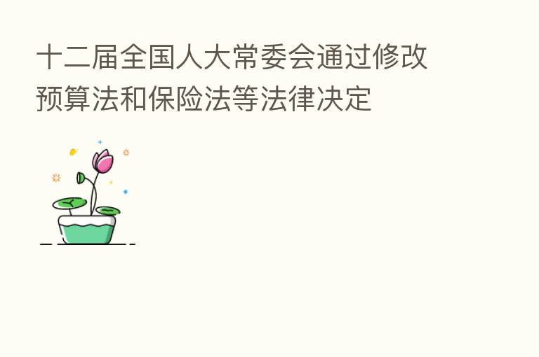 十二届全国人大常委会通过修改预算法和 法等法律决定