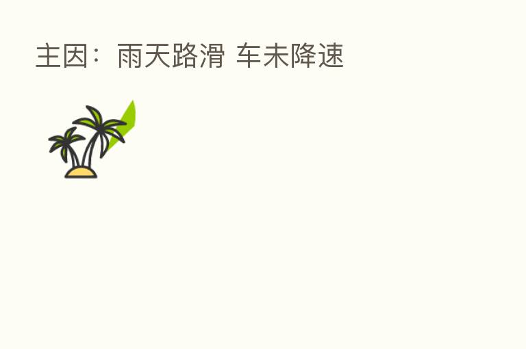 主因:雨天路滑 车未降速