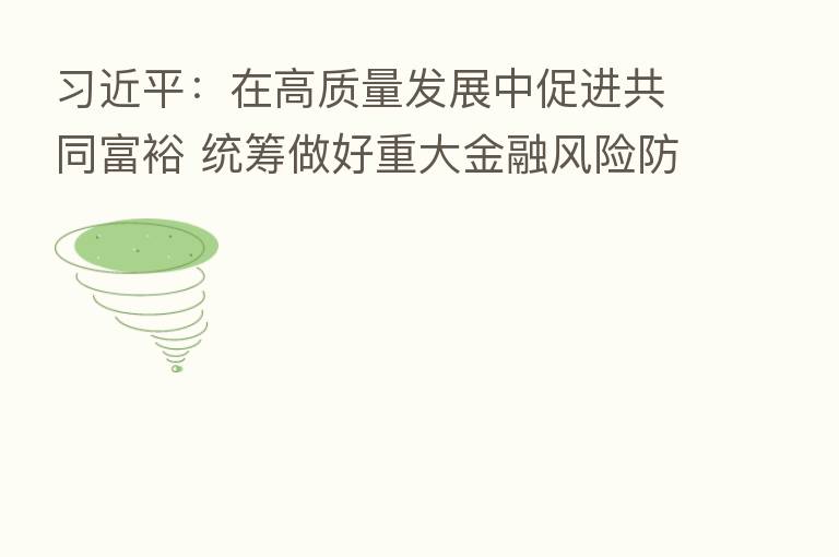          ：在高质量发展中促进共同富裕 统筹做好重大金融风险防范化解工作