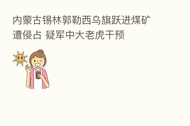 内蒙古锡林郭勒西乌旗跃进煤矿遭侵占 疑军中大老虎干预