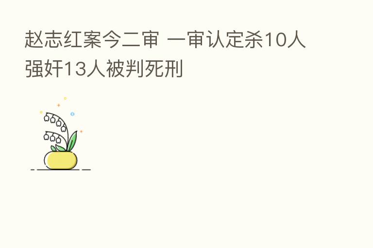 赵志红案今二审 一审认定 10人强奸13人被判死刑