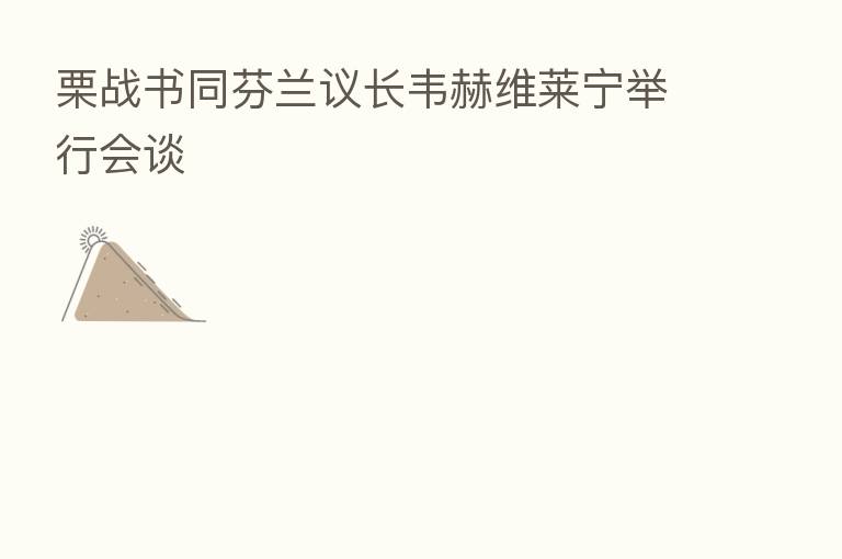 栗战书同芬兰议长韦赫维莱宁举行会谈