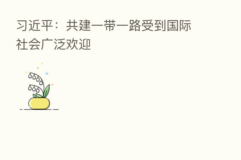 :共建一带一路受到国际社会广泛欢迎