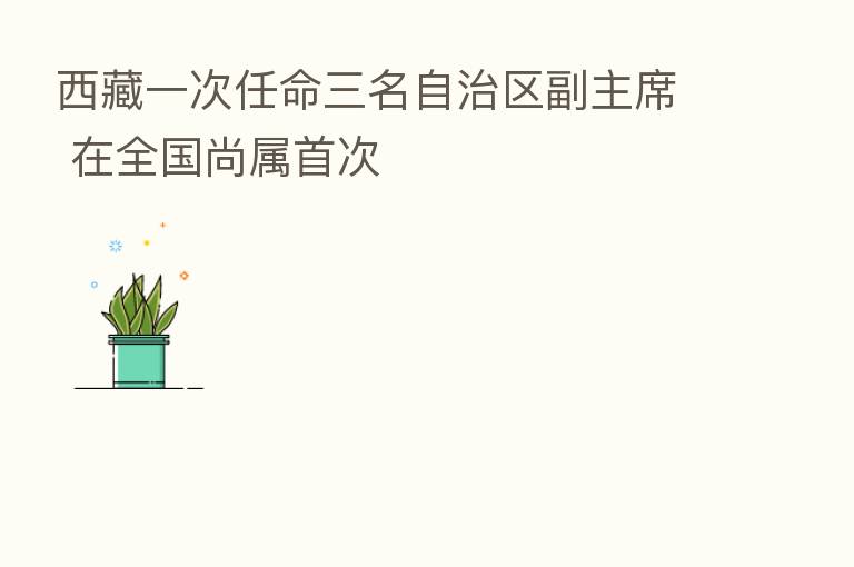 西藏一次任命三名自治区副主席 在全国尚属首次