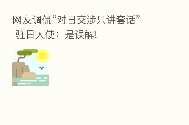 网友调侃“对日交涉只讲套话” 驻日大使:是误解!