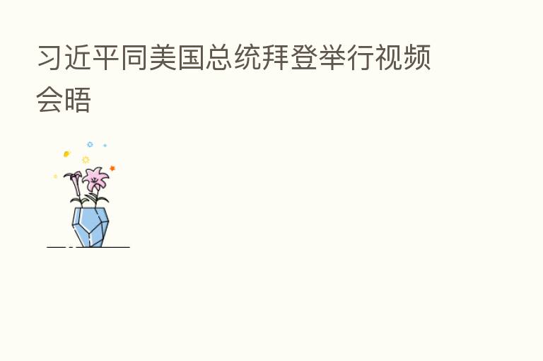 同美国总统拜登举行视频会晤