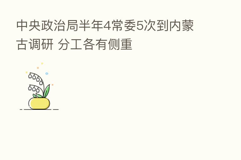 中央政治局半年4常委5次到内蒙古调研 分工各有侧重