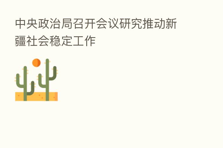 中央政治局召开会议研究推动新疆社会稳定工作
