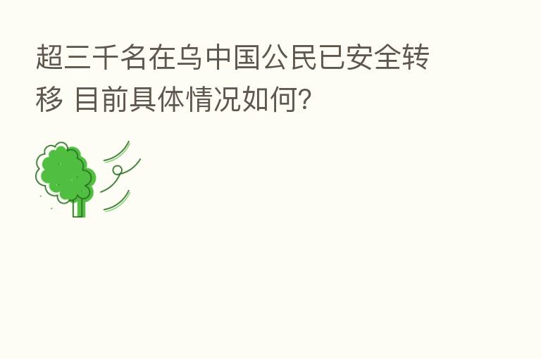 超三千名在乌中国公民已安全转移 目前具体情况如何?