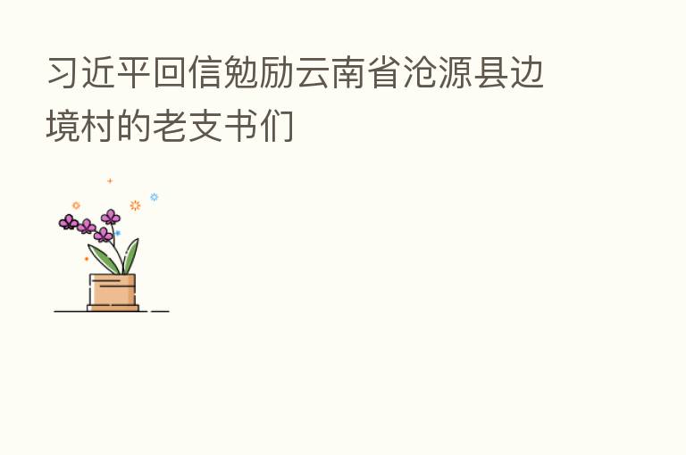 习近平回信勉励云南省沧源县边境村的老支书们