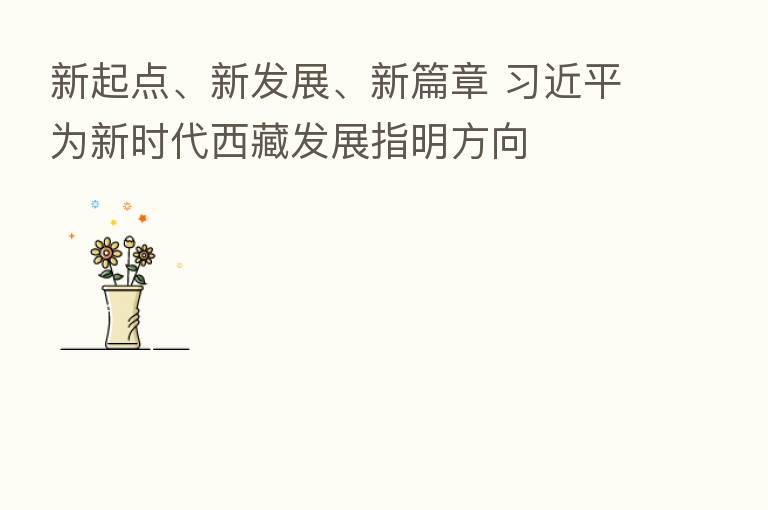 新起点、新发展、新篇章 为新时代西藏发展指明方向