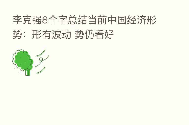 李克强8个字总结当前中国经济形势:形有波动 势仍看好
