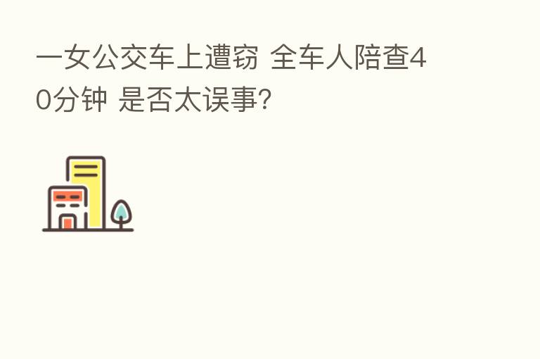 一女公交车上遭窃 全车人陪查40分钟 是否太误事?