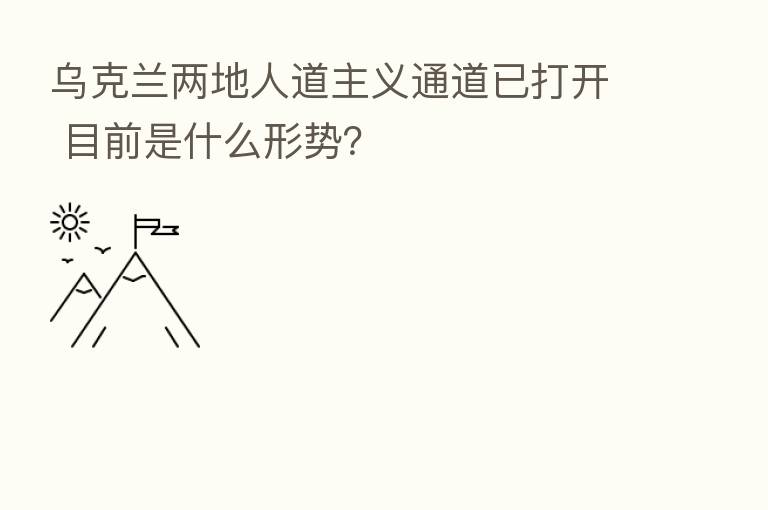 乌克兰两地人道主义通道已打开 目前是什么形势?