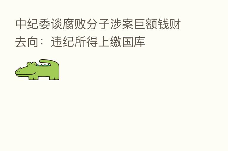 谈腐败分子涉案巨额前财去向:违纪所得上缴国库