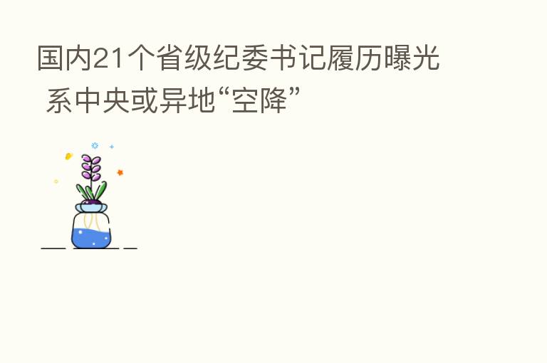 国内21个省级纪委书记履历曝光 系中央或异地“空降”