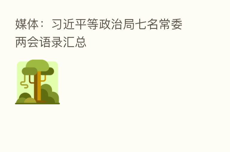 媒体: 等政治局七名常委两会语录汇总