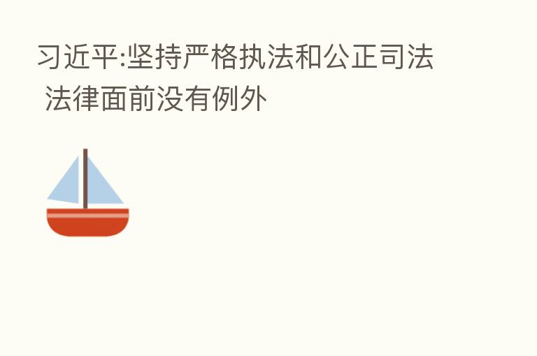          :坚持严格执法和公正司法 法律面前没有例外
