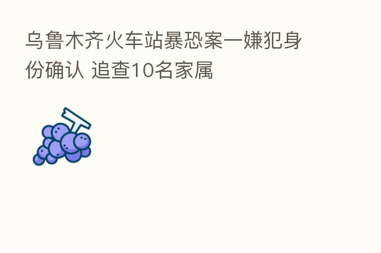 乌鲁木齐火车站暴恐案一嫌犯身份确认 追查10名家属