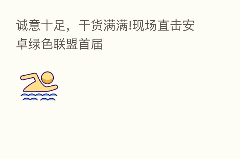 诚意十足,干货满满!现场直击安卓绿色联盟首届