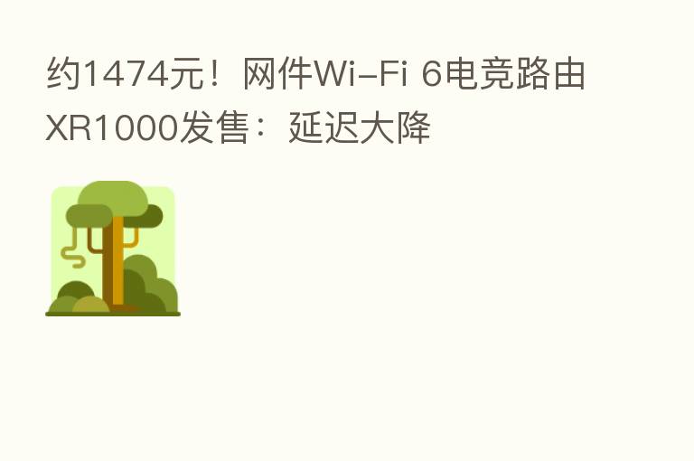 约1474元！网件Wi-Fi 6电竞路由XR1000发售：延迟大降