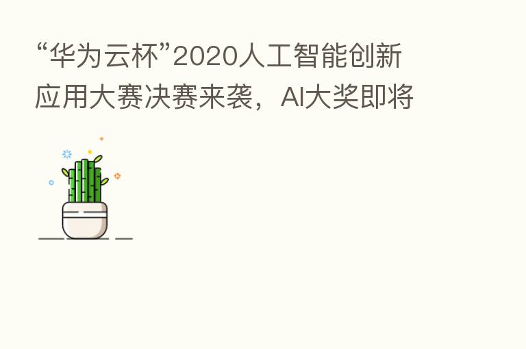 “华为云杯”2020人工智能创新应用大赛决赛来袭，AI大奖即将揭晓