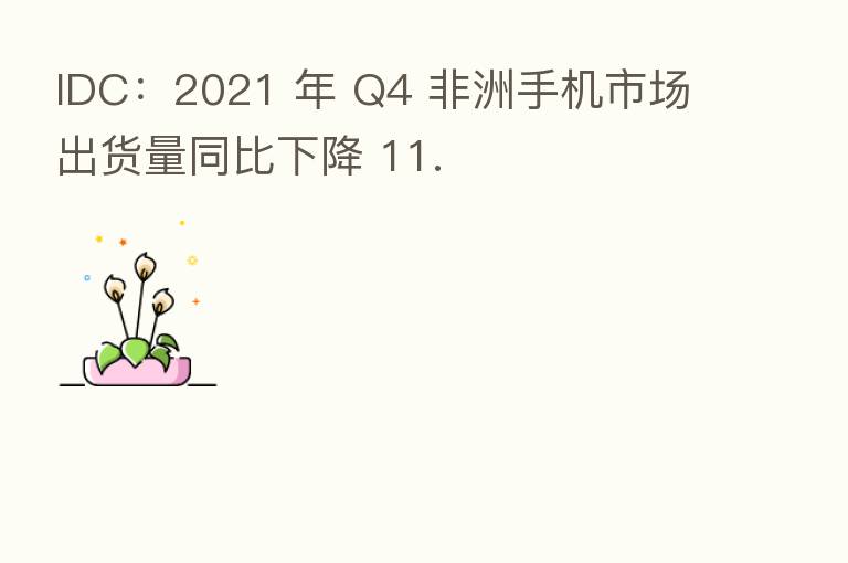 IDC：2021 年 Q4 非洲手机市场出货量同比下降 11.