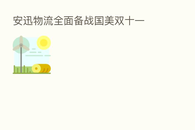 安迅物流全面备战国美双十一