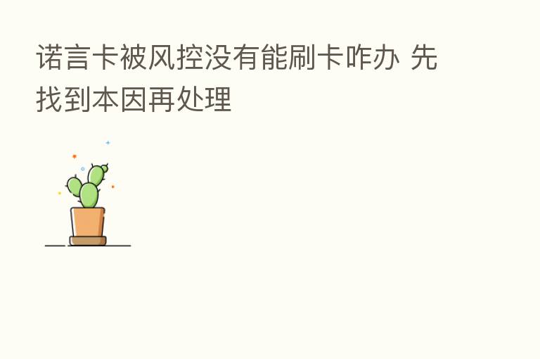 诺言卡被风控没有能刷卡咋办 先找到本因再处理