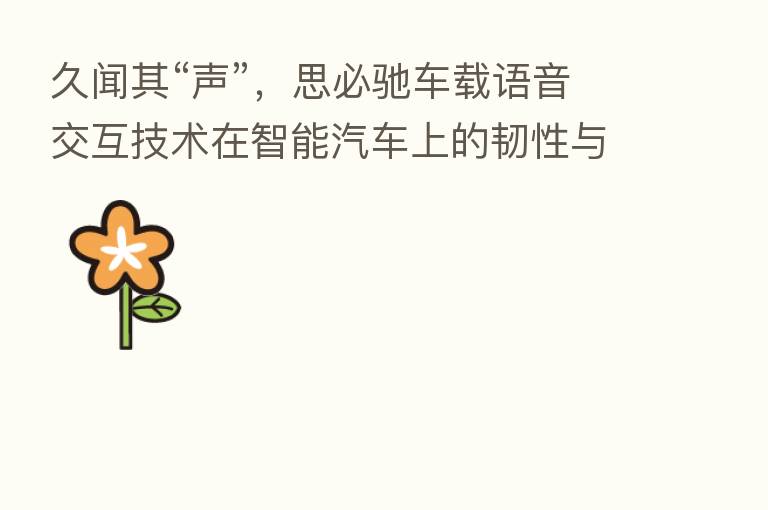 久闻其“声”,思必驰车载语音交互技术在智能汽车上的韧性与潜力