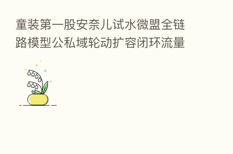 童装 一股安奈儿试水微盟全链路模型公私域轮动扩容闭环流量