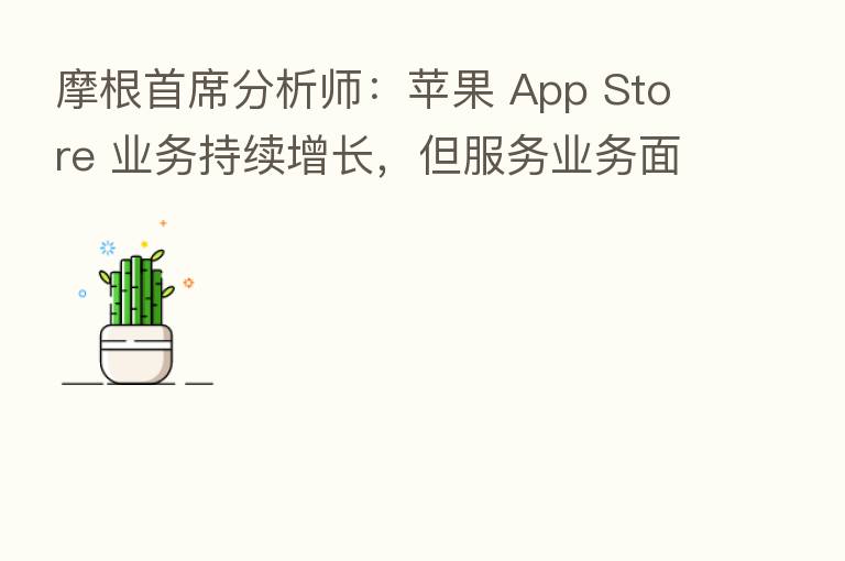 摩根首席分析师:苹果 App Store 业务持续增长,但服务业务面临风险
