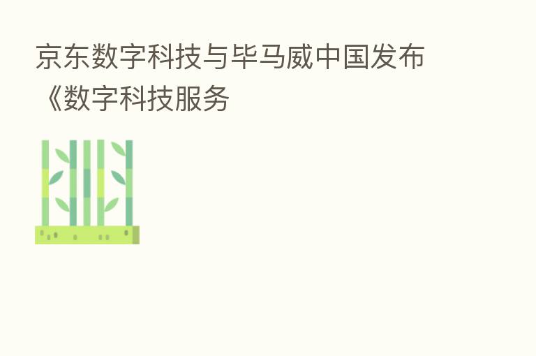 京东数字科技与毕马威中国发布《数字科技服务