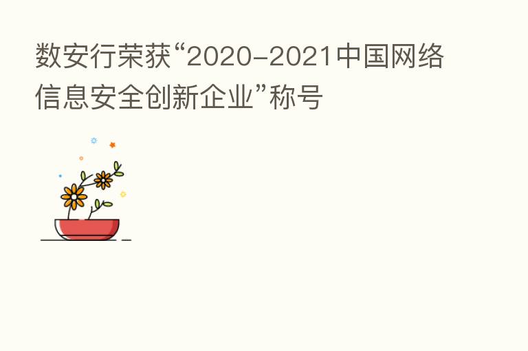 数安行荣获“2020-2021中国网络信息安全创新企业”称号