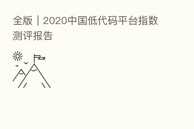 全版|2020中国低代码平台指数测评报告