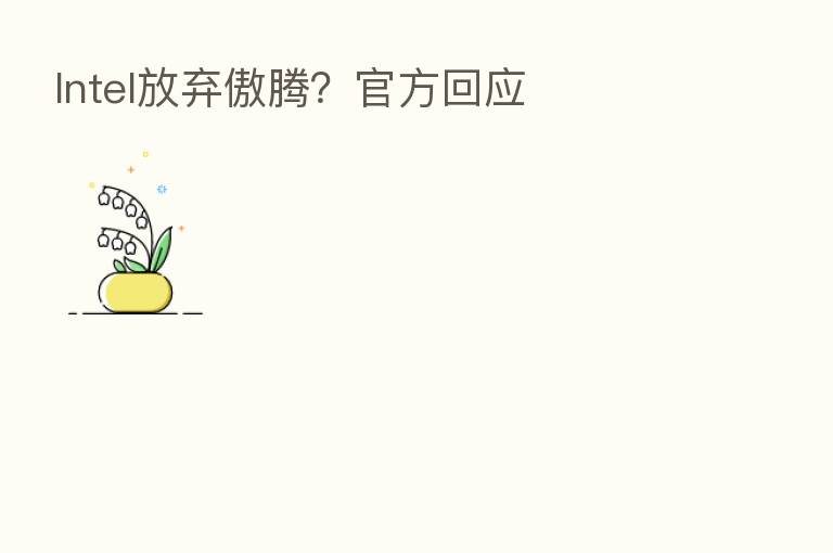 Intel放弃傲腾?官方回应