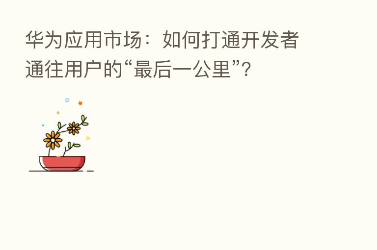 华为应用市场:如何打通开发者通往用户的“ 后一公里”?
