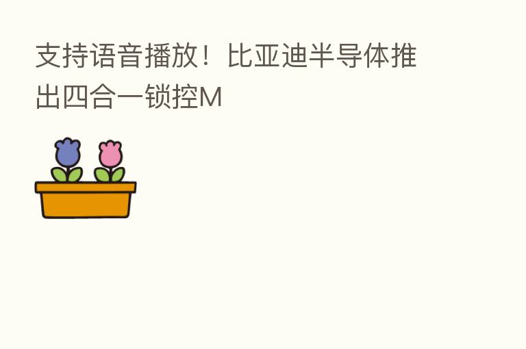 支持语音播放!比亚迪半导体推出四合一锁控M