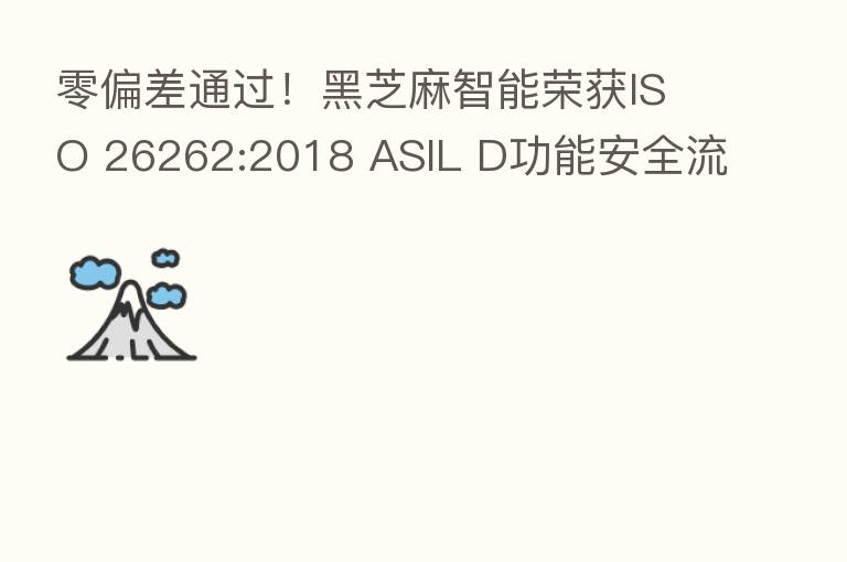 零偏差通过!黑芝麻智能荣获ISO 26262:2018 ASIL D功能安全流程认证证书