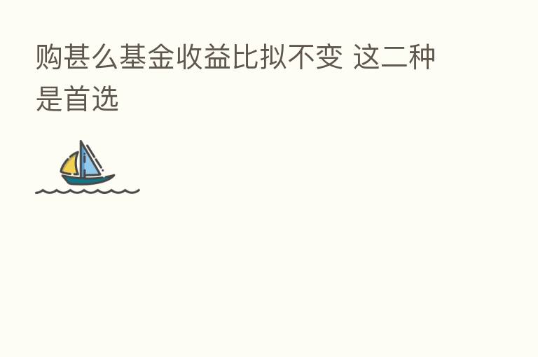 购甚么基金收益比拟不变 这二种是首选