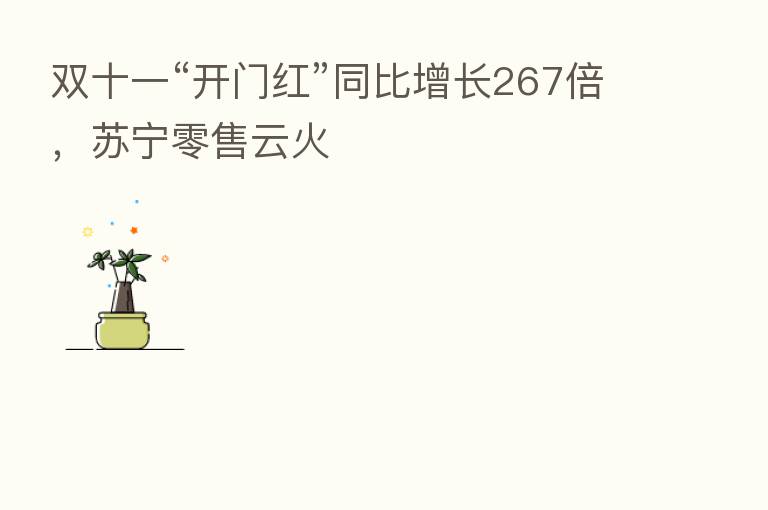 双十一“开门红”同比增长267倍,苏宁零售云火