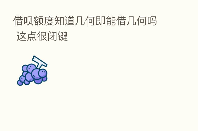 借呗额度知道几何即能借几何吗 这点很闭键