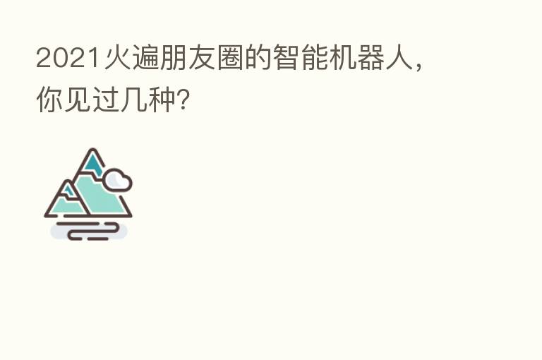 2021火遍朋友圈的智能机器人,你见过几种?