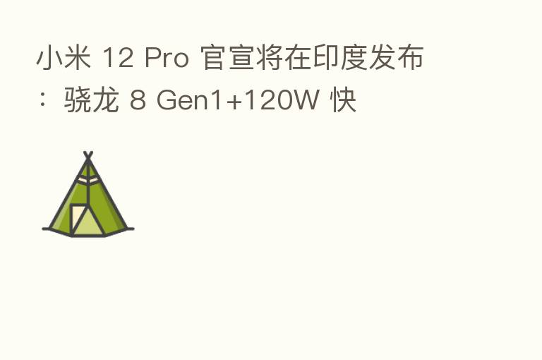 小米 12 Pro 官宣将在印度发布:骁龙 8 Gen1+120W 快