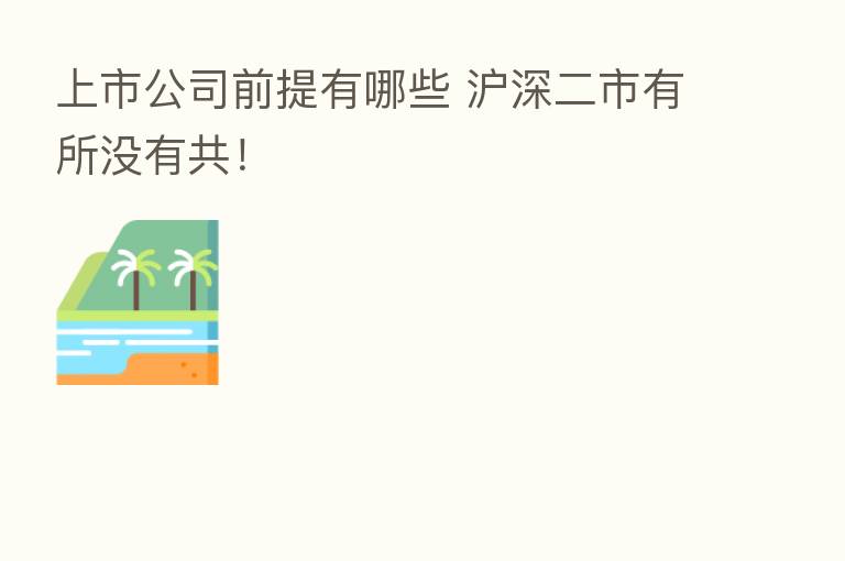 上市公司前提有哪些 沪深二市有所没有共!