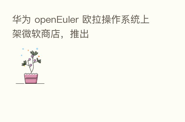 华为 openEuler 欧拉操作系统上架微软商店,推出