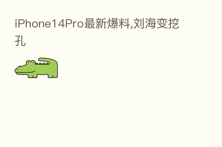iPhone14Pro新 爆料,刘海变挖孔
